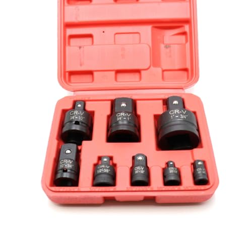 Yunnaty 8-Teiliges Set mit Schlagschrauber-Steckschlüssel-Adapter, V-Steckschlüssel-Reduzieradapter, Antriebskonverter-Set, Handreparatur-Werkzeug-Set