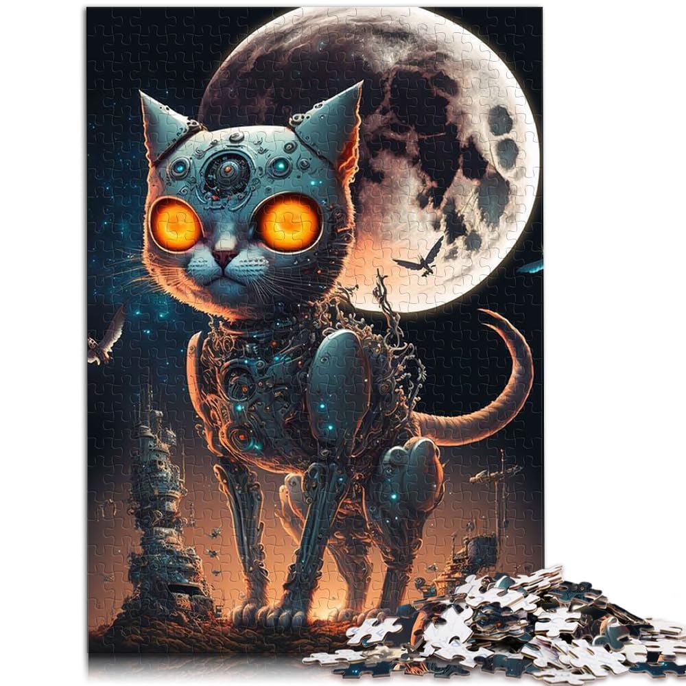 Puzzles Space Mechanical Cat für Erwachsene, 1000 Teile, Holzpuzzle, Familienspiel, Stressabbau, schwieriges Herausforderungspuzzle, 1000 Teile (50 x 75 cm)