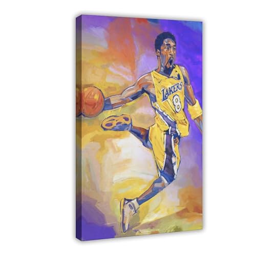 biegzc Wandkunst, Kobe Bryant, Poster, Leinwandposter, Wandkunst, Dekordruck, Bild Gemälde für Wohnzimmer, Schlafzimmer, Dekoration, 40 x 60 cm