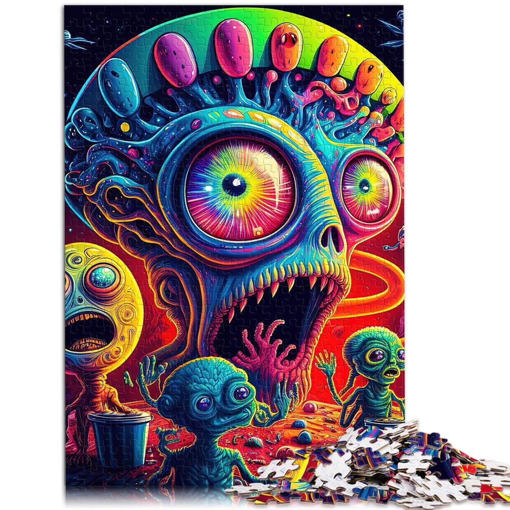 Puzzle, Lernspiele, Alien-Monster, 1000-teiliges Puzzle für Erwachsene, Holzpuzzle zum Stressabbau, schwierige Herausforderung, 1000 Teile (50 x 75 cm)