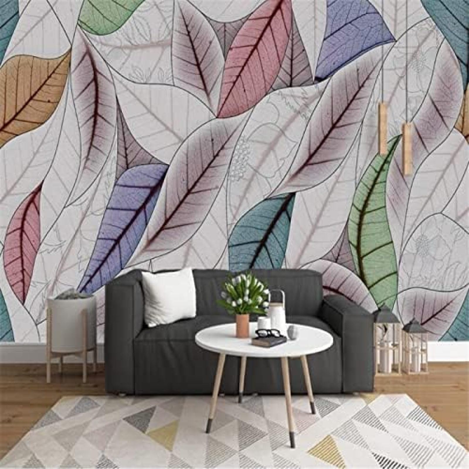 XLMING Einfache Kleine Frische Blume Pflanze Blatt 3D Tapete Wohnzimmer Sofa Schlafzimmer Esszimmer Home Dekoration Wand-200cm×140cm