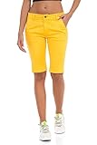 Cipo & Baxx Damen Capri Kurzehose Freizeit Hose Shorts WK186 Gelb W25