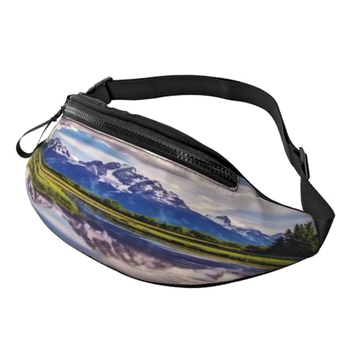 Bauchtasche mit Weihnachtsmann-Motiv, leichte Hüfttasche für Reisen und den täglichen Gebrauch, Grand Teton Nationalpark, Einheitsgröße