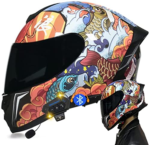 Bluetooth-Helm Klapphelm Motorradhelm Sturzhelm DOT/ECE Genehmigt Bluetooth Mit HD-Doppelspiegel Geschlossenen Reduzieren Windgeräusche ABS Hartes Warm Für Damen Herren