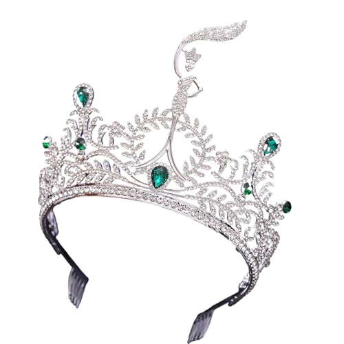 HENANX Elegante Tiaras mit Kristallbesatz, funkelnde Festzugskronen mit Kristall für Geburtstag, Abschlussball, Cosplay, Zubehör