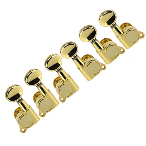 Strings Tuning Pegs Mechaniken Für Gitarre 3L3R Kleiner ovaler Griff, vollständig geschlossener Wickler, Gitarren-Stimmkopf-Set, Zubehör (Color : 3)