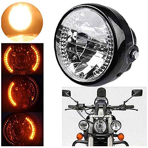 35W Motorrad Scheinwerfer mit Blinker Universal 7 Zoll Halogen Frontleuchte