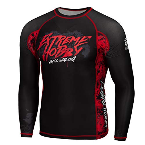 Extreme Hobby Langarm-Rashguard, Langen Ärmeln, Sport Tshirts Herren, Kampfsport, Funktionsshirt, Fitnessshirt Männer, Kompressionsshirt Rash Guard