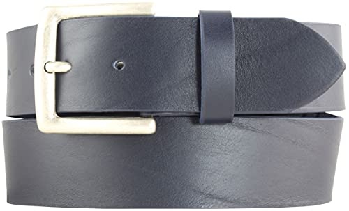 BELTINGER Jeansgürtel aus Vollrindleder 4,5 cm | Leder-Gürtel für Herren 45mm | Breiter Herren-Gürtel aus echtem Leder | Marine 115cm