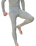 Herren Leggings, Wolle Seide, Engel Natur, 2 Farben (GOTS), Hellgrau Melange, 50/52