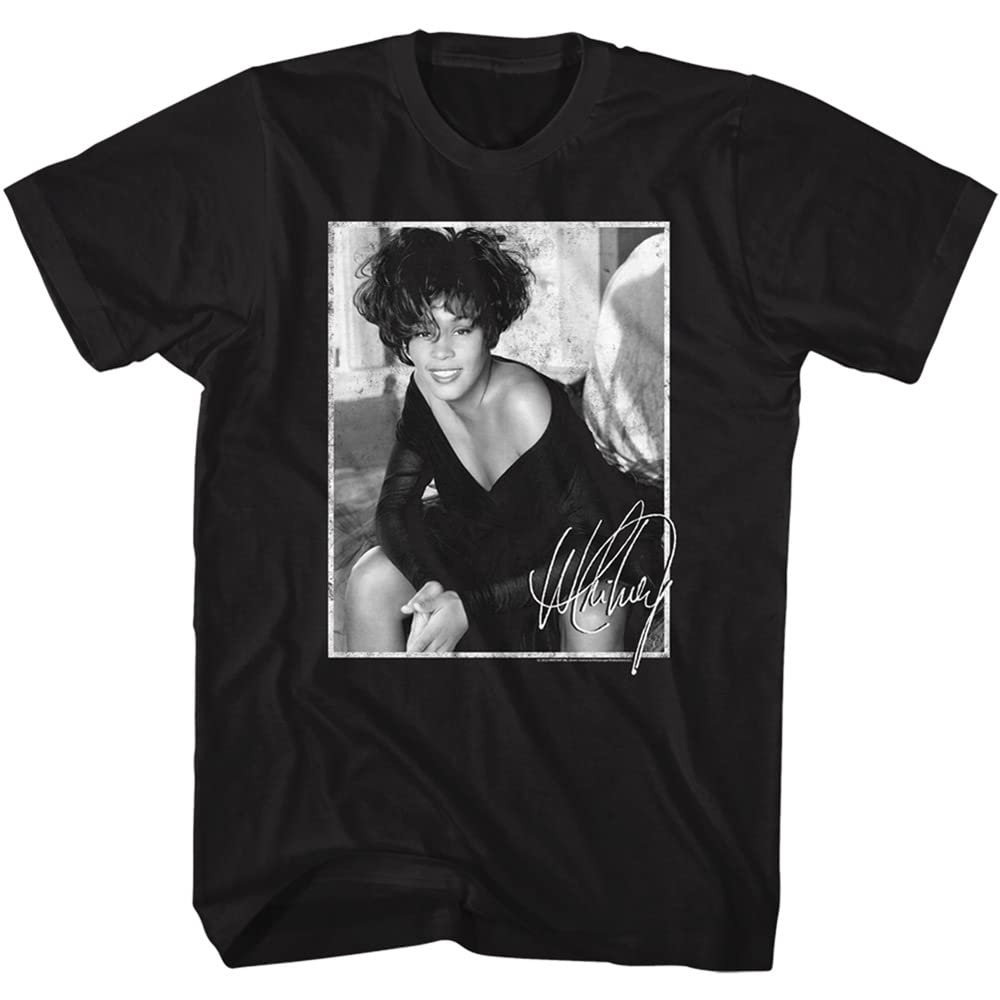 Whitney Houston Singer signiertes Foto für Erwachsene, kurzärmelig, T-Shirts mit Grafik-T-Shirts, schwarz, XX-Large