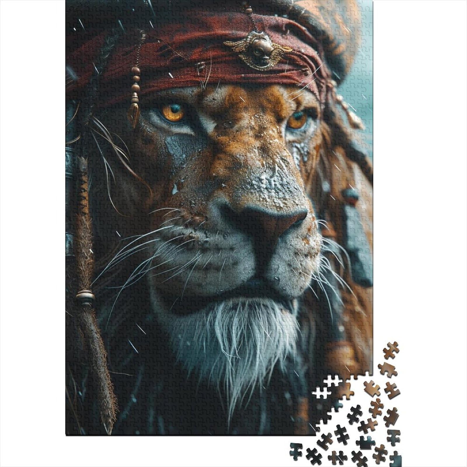 Löwen-Holzpuzzle für Erwachsene, Puzzle-Spielzeug, 1000-teiliges Puzzle für Erwachsene Teenager, Entspannungspuzzle-Spiele, Denksport-Puzzle (Größe: 75x50cm)