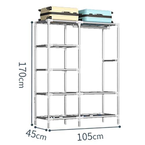 DUBTEDHOU Tragbare Garderobe faltbar, Stoffabdeckung Schrank Bequeme Stoffe, Stahlrahmen, extra robust und langlebig for Kleidung.