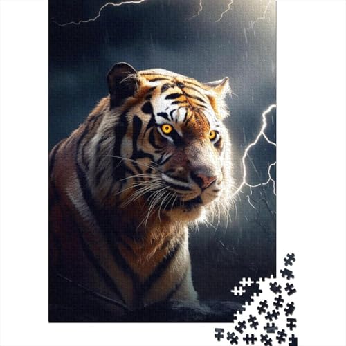 Kunstpuzzle für Erwachsene 1000 Teile Tigers of The Midnight Storm Puzzles für Erwachsene Teenager Interessante Puzzles zur Stressreduzierung 75x50cm