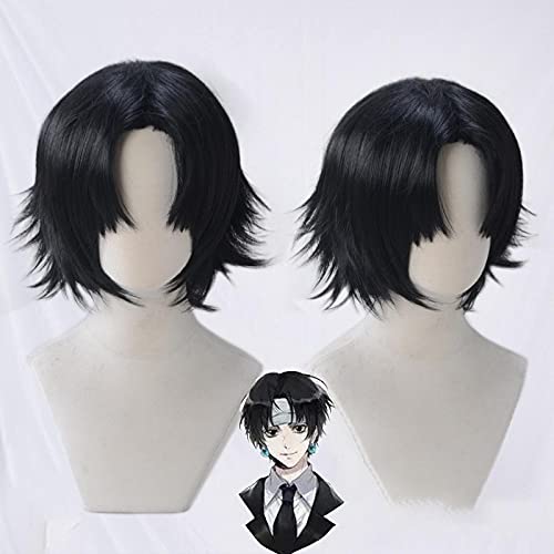 Anime cosplay perücke Hunter X Hunter Cosplay Perücke Kulolo Lushilufelu Black Kurze Perücke Hitzebeständige synthetische Haare+Perücke Kappe Halloween Karneval Requisite