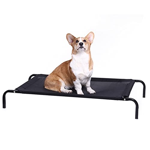 GNBOW Erhöhtes Hundebett mit waschbarem, erhöhtem Hundebett, atmungsaktivem Haustierbett, Hundebett mit Metallbeinen (Color : Schwarz, S : 94 * 75cm)