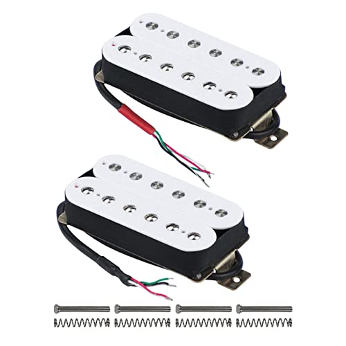 ZENGXUE Alnico 5 Humbucker Gitarre Pickup White Bridge Pickup Oder Bridge Pickup Für Gibson Humbucker Tonabnehmer Set (Color : Neck and Bridge)