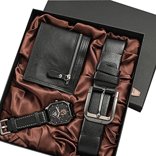 NEWNAN Herren-Armbanduhr, Geschenk, Feiertag, Geburtstag, Geschenk, Geldbörse, einfaches Nadelschnallen-Gürtel-Uhren-Set