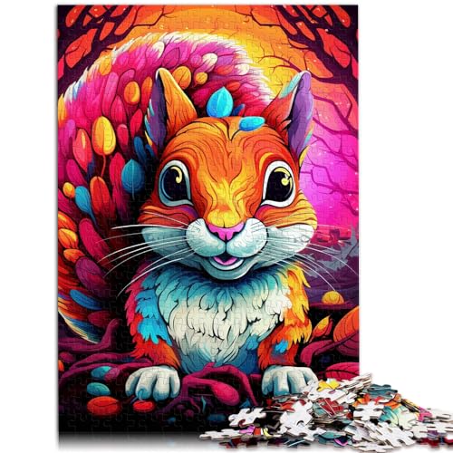 Puzzle Art Süßes Eichhörnchen 1000 Teile Puzzle Holzpuzzle Spaß für Aktivitäten zu Hause, Geburtstagsgeschenk, Reisegeschenk, 1000 Stück (50 x 75 cm)