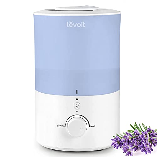 LEVOIT Top-Fill Luftbefeuchter 3L mit Nachtlicht, Spülmaschinenfest, 360° Drehbare Dampfdüsen, 25Std. Laufzeit, BPA-Frei Duft-Diffusor, 28dB Superleise für Schlafzimmer Kinderzimmer Pflanzen, Blau