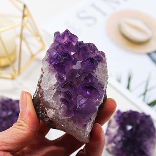 Natural Amethyst Cluster Druzy Geode Quartz Purple Crystal Raw Stone Mineral,Amethyst-Cluster,150-200g