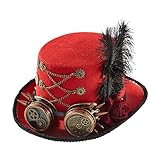 Steampunk-Zylinder, 450 G, Robuster Unisex-cyborpunk-Zylinder, Leicht Zu Tragender Zauberer-Partyhut, Langlebiger Gothic-Steampunk-Hut Für Kostümpartys, Film-Requisiten