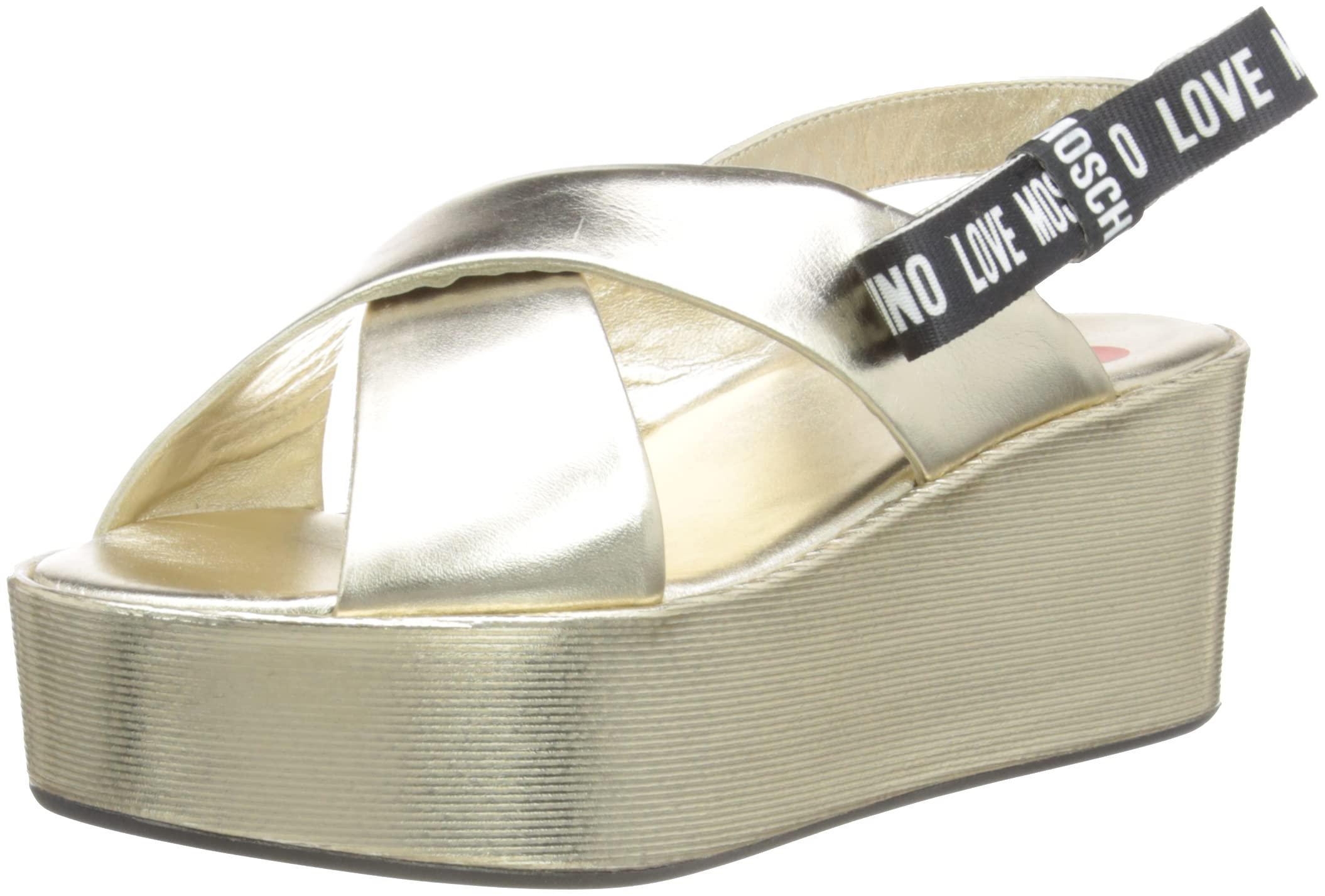 Love Moschino Damen Sandalo Sandale, grau, 38 EU