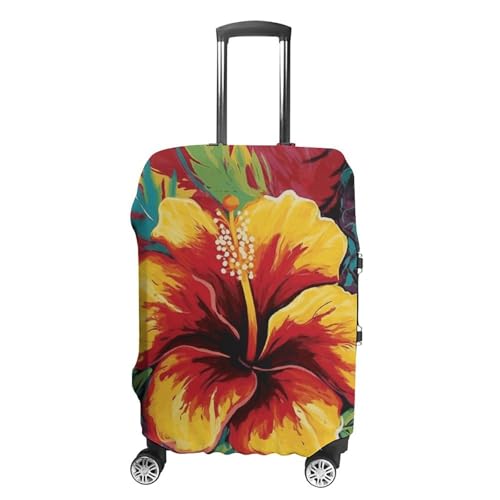 CSGJMYGS Reisegepäckhülle, elastisch, waschbar, modisch, kratzfest, bunt, Hibiskus-Koffer-Schutz, passend für 45,7 - 81,3 cm Gepäck, Stil 1, XL