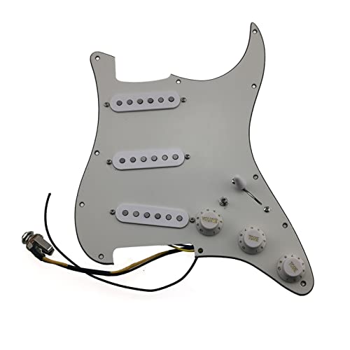 Geladenes Gitarren-Pickguard Geladene Vorgeführte Gitarren-Pickups SSS 6. 0s Stil Einzelne Spulen Alnico 5 Pickups 7-Wege-Verdrahtung Pickguard (Color : 02)