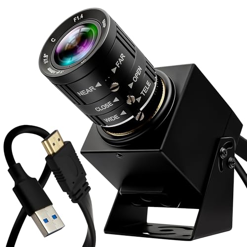 ELP HDMI 4K Kamera 60fps Hochgeschwindigkeits Webcam USB3.0 HDMI Simultanausgabe PC Kamera manuelles Zoomobjektiv Nahaufnahmekamera für Computer TV Projektor Monitor Industrielle Anwendung 4K Kamera