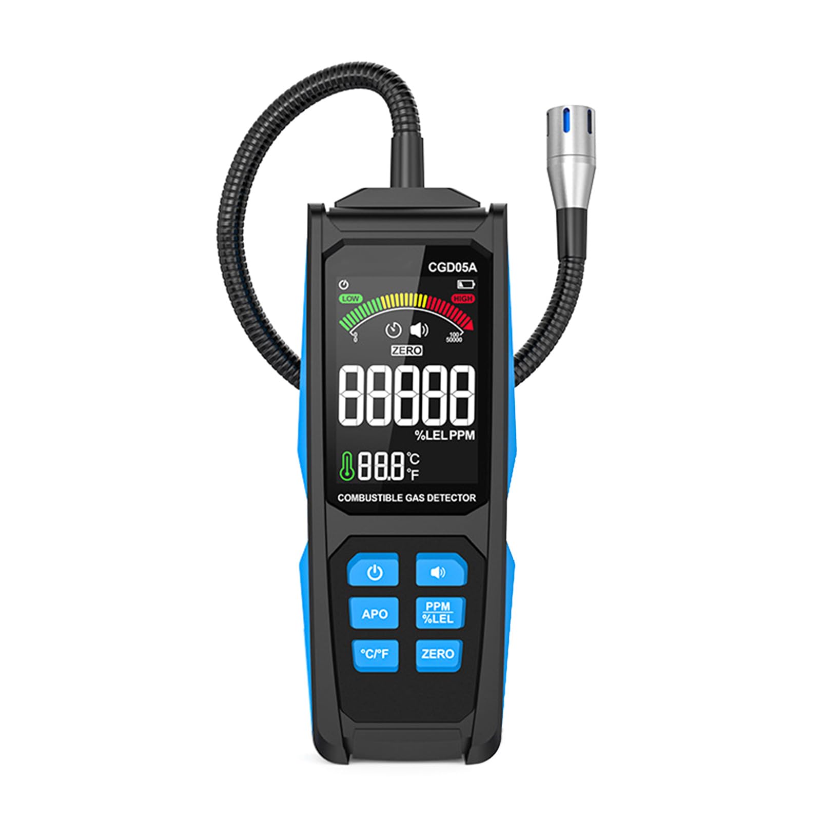 Leckmessgerät, Farbdisplay, brennbares Propan-Methan-Sensor, Schnüffler, natürlicher Tester und Temperaturerkennung