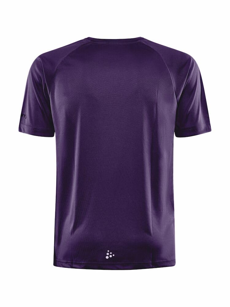 Craft CORE Unify Training Tee | Trainingsshirt Herren XL | True Purple | Activewear für Herren aus recyceltem Polyester | Geschwungene Seitennähte | Quick Dry Tshirt Herren | Funktionsshirt Herren