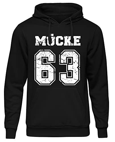 Uglyshirt Mücke 63 Herren Kapuzenpullover | Football Hoodie Kult Weltkulturerbe Pullover | M1 Schwarz (M)