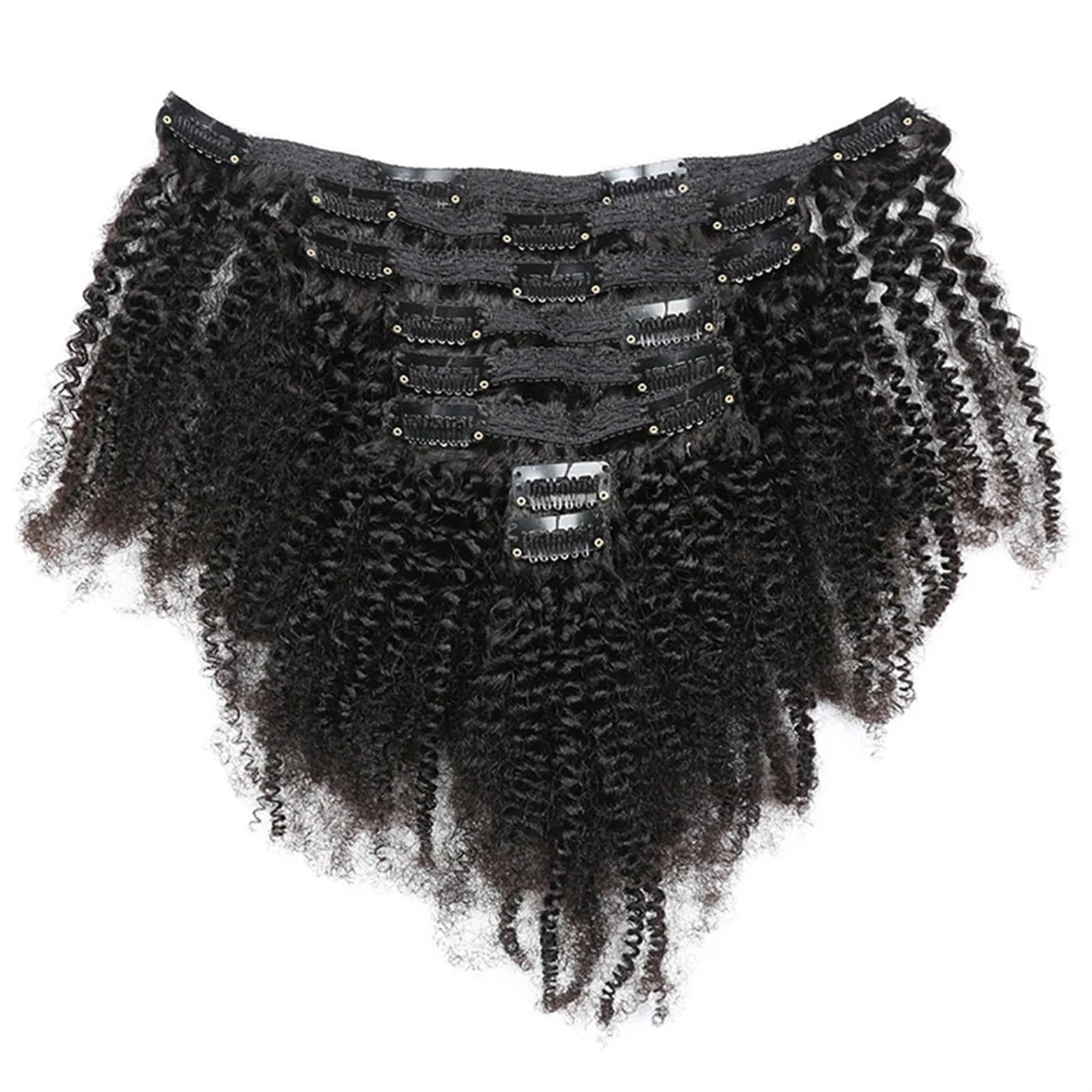 Clip-in-Haarverlängerungen Kinky Curly 3B 3C Echthaar-Clip-in-Extensions for schwarze Frauen, Clip-in-Echthaarverlängerungen, natürliche schwarze Farbe, brasilianische Haarverlängerung, 10 Stück/Set C