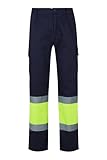 Velilla 157 - Signalhose (Größe L) Farbe marineblau und gelb fluoreszierend