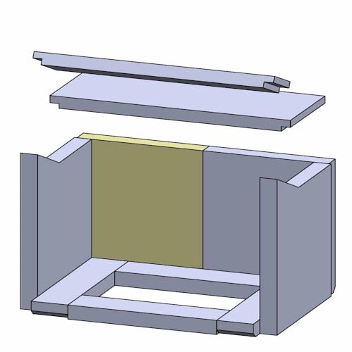 Feuerfest 123 - Rückwandstein - Für Haas+Sohn Kaminofen Modelle - Schamottstein feuerfest & hitzebeständig - Kamin Ofen Zubehör (280x220x30mm)