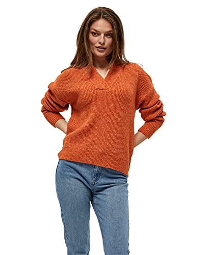 Peppercorn ,Women's ,Penelope V-Neck Pullover, 6835M APRICOT ORANGE MELANGE ,XXL