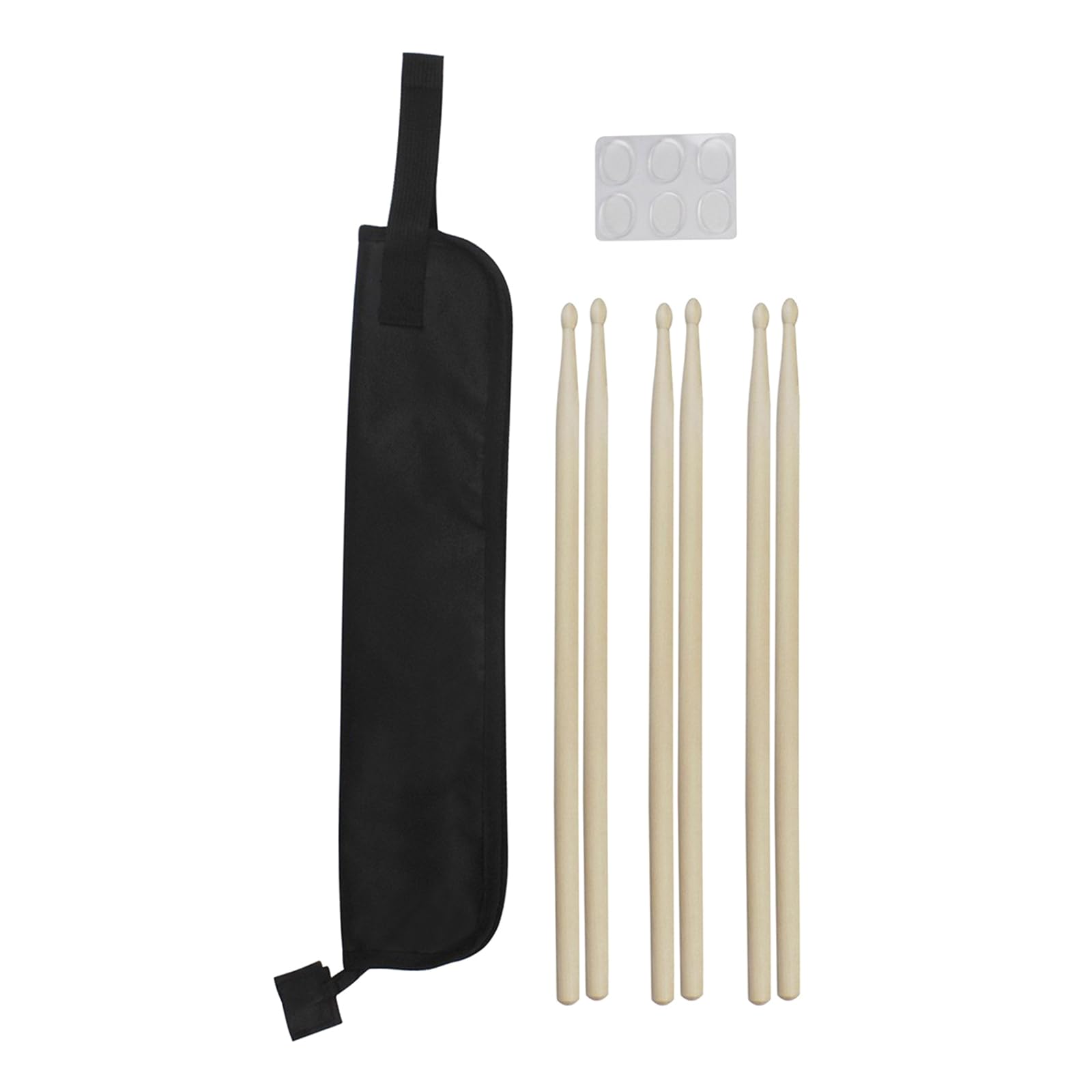 3 Paar leichte Ahorn-/Nylon-Drumsticks, rutschfest, 5 A, mit Aufbewahrungstasche und Stumm-Aufklebern für bequemes Spielen, Ahorn-/Nylon-Drumsticks, Drumsticks Drumsticks Drumzubehör