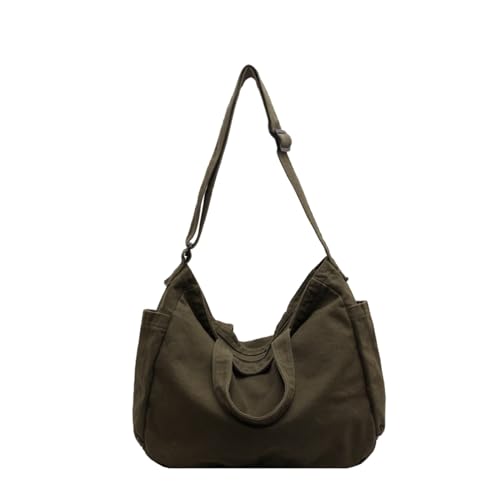 ohodhmnu Damen Tote Bag Japanische Canvas Umhängetasche für Frauen und Männer Vintage Crossbody Taschen Satchel, grün, Includes pendants