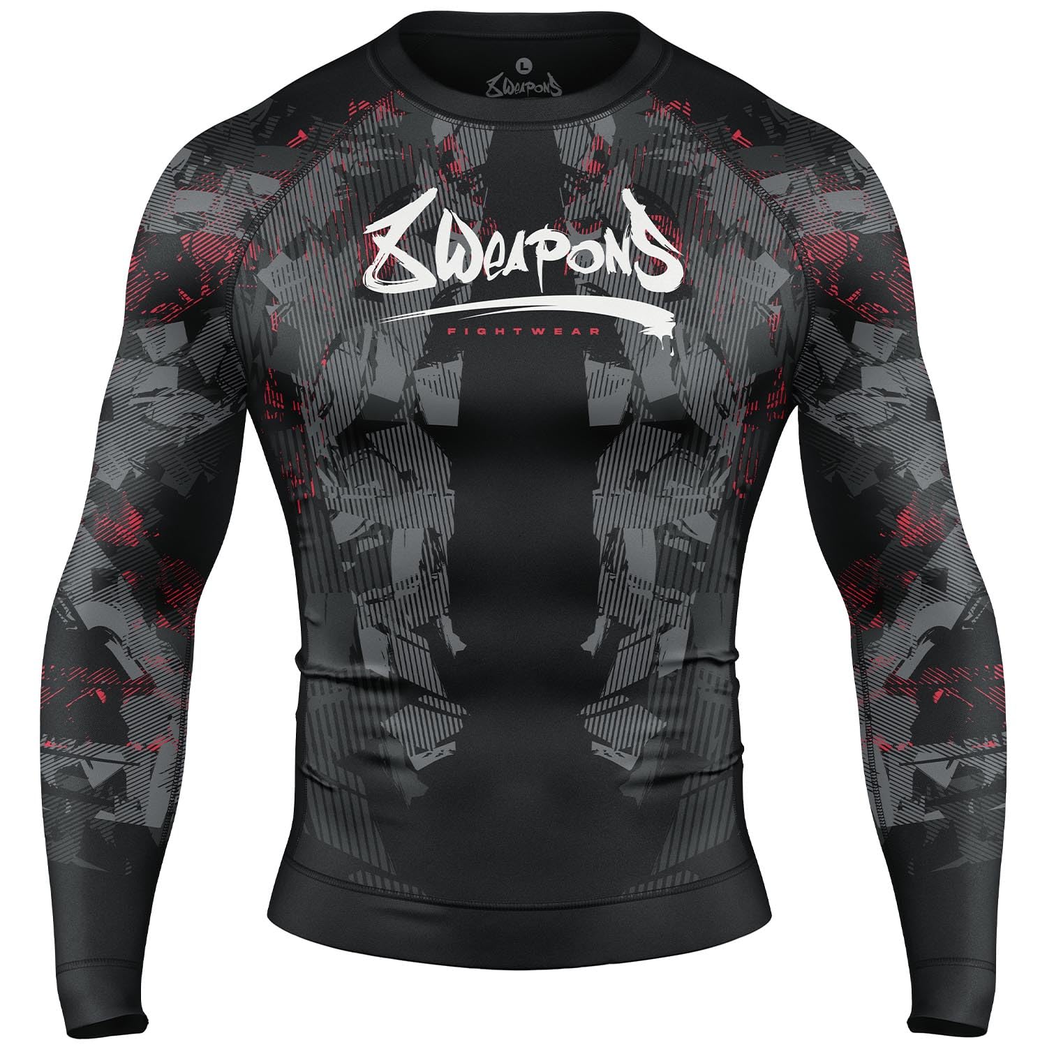 8 Weapons Rashguard, L/S, Hit 2.0, schwarz-rot (XL)