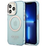 Guess GUHMP13XHTCMB Hülle für iPhone 13 Pro Max 6,7" blau/Blue Hard case Gold Outline Translucent