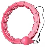 Shelly gewichteter Hula-Reifen für Erwachsene, beschwerter Smart-Hula-Reifen mit 360-Grad-Auto-Spinning-Ball, Smart Hula-Ring-Reifen, 24 abnehmbare Knoten, Bauch, Fitness, Gewichtsverlust (Rosa-24)