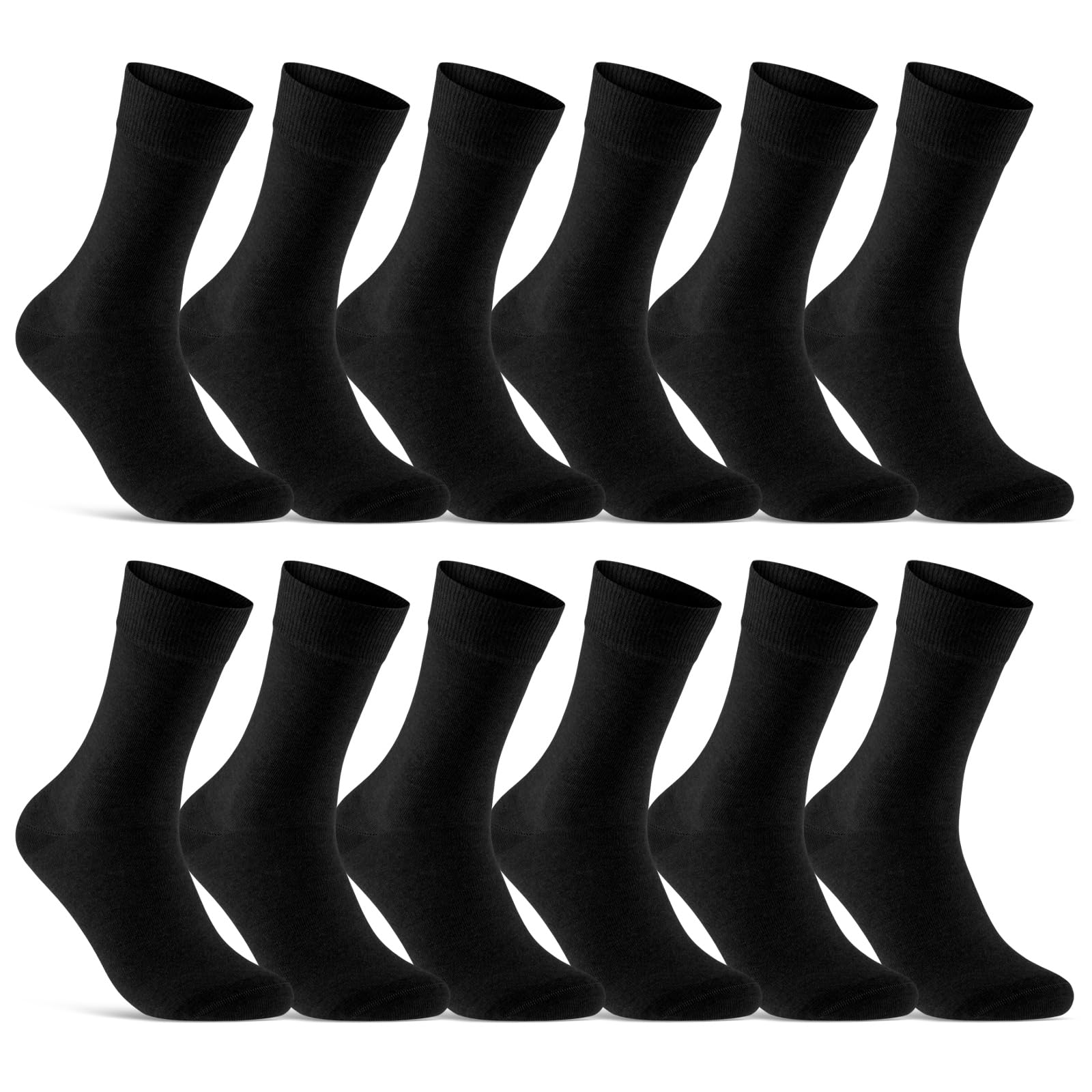 6 | 12 | 24 Paar Socken Herren Schwarz Business Socken Baumwolle 10700 WP (Schwarz 12 Paar 47-50)