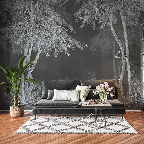 Abstrakte Graue Waldholzwand 3D Tapeten Wanddekoration Fototapete Sofas Wohnzimmer Wandbild Schlafzimmer-300cm×210cm