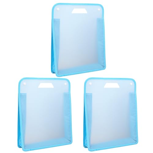 CYILPR 3 x tragbare Sammelalbum-Papier-Organizer-Tasche, 33,5 x 40 cm, transparent, für Studenten