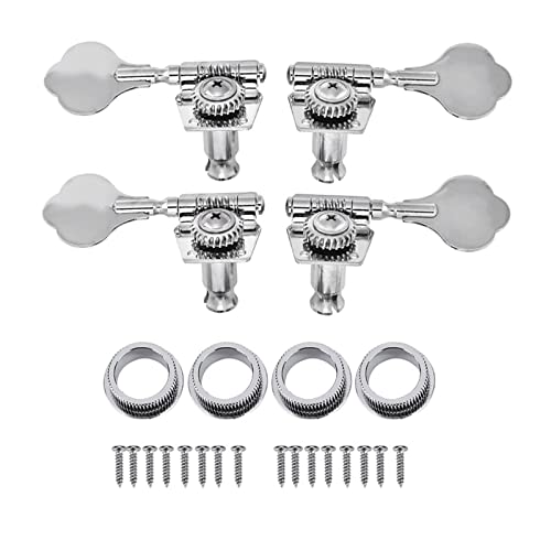 4-String Offene Getriebe Bass Tuner Tuning Pegs Keys Maschinenköpfe Für Bassgitarre Stimmwirbel Mechaniken (Color : 2R2L chrome)