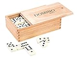 Engelhart - 250123 - Tolles Domino-Spiel - HolzBox mit 55 Dominos Doppel 9 - 55 Kunststoffteile -