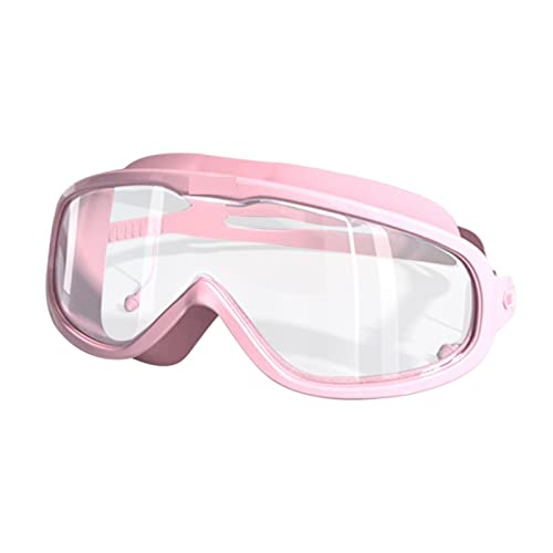 BFVAKBKYT Schwimmbrille, Wasserdichte Schwimmbrille Big Box Badekappen-Set(Pink)