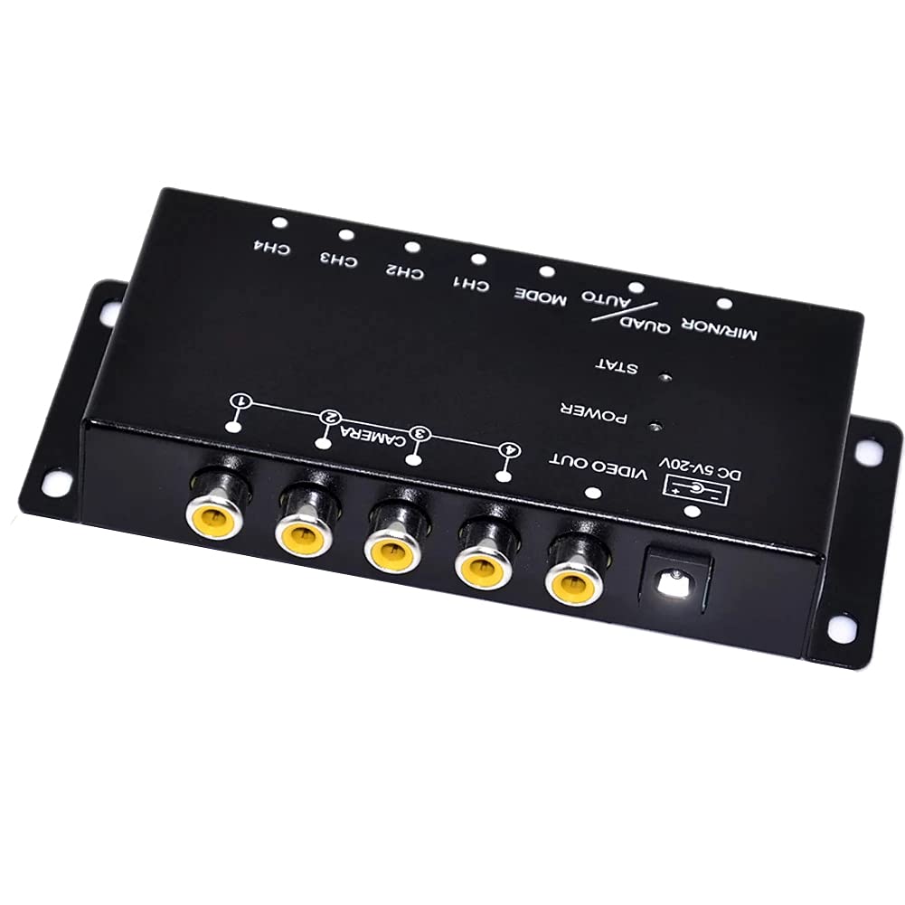 GYSURYB Auto 4-Kanal Driving Recorder Switcher Control Autokameras IR Control Switch Combiner Box für 360 Grad Panoramabild