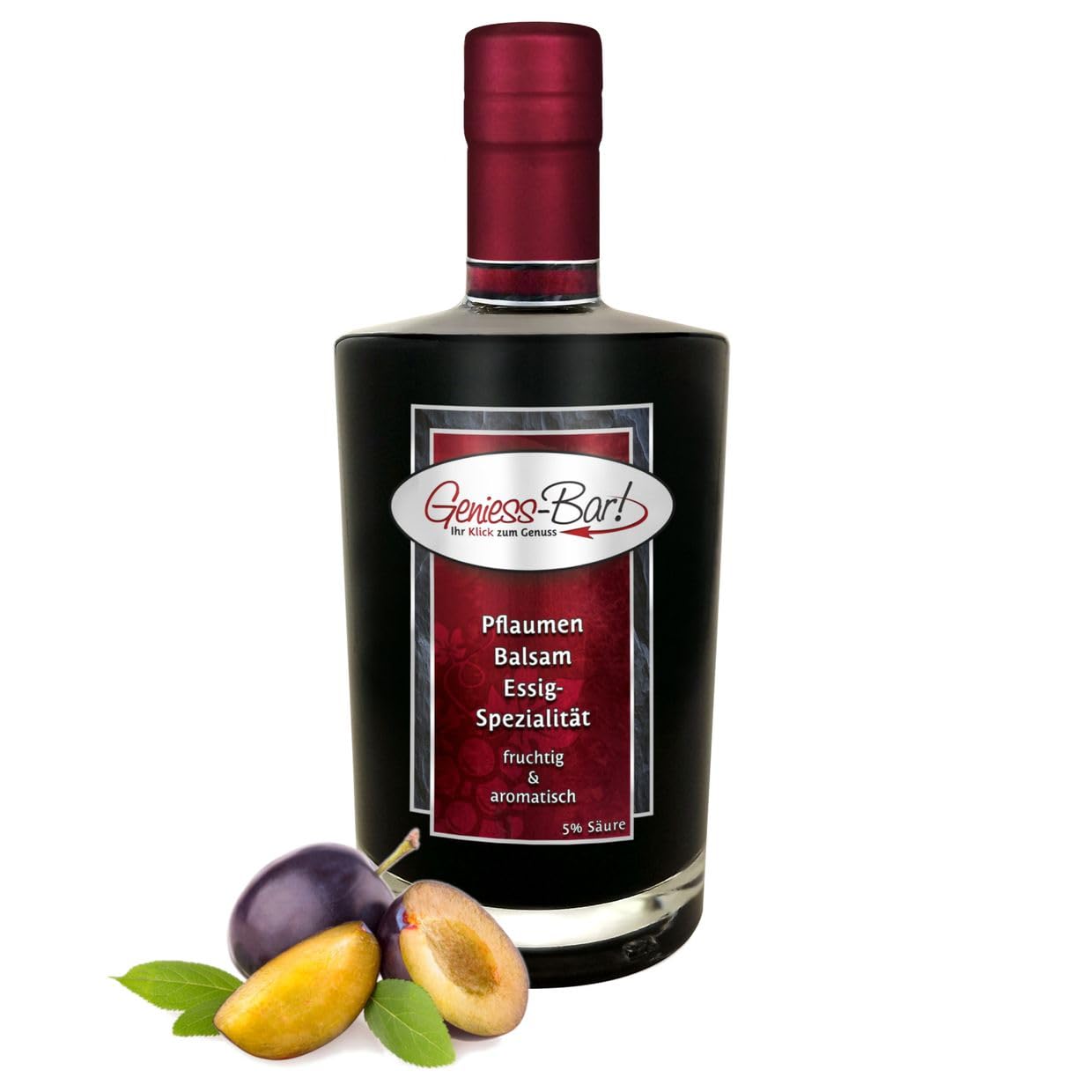 Pflaumen Balsam Essig - Spezialität 0,7L mit einem milden Aceto Balsamico sehr aromatisch sämig u. konzentriert 5% Säure